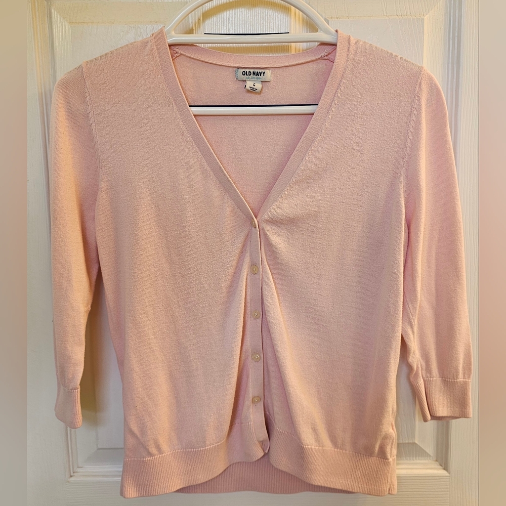 Old Navy size M baby pink button up cardigan